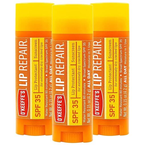 O'Keeffe 's Lip Repair SPF 35 Lip Balm, ( Pack of 3 )