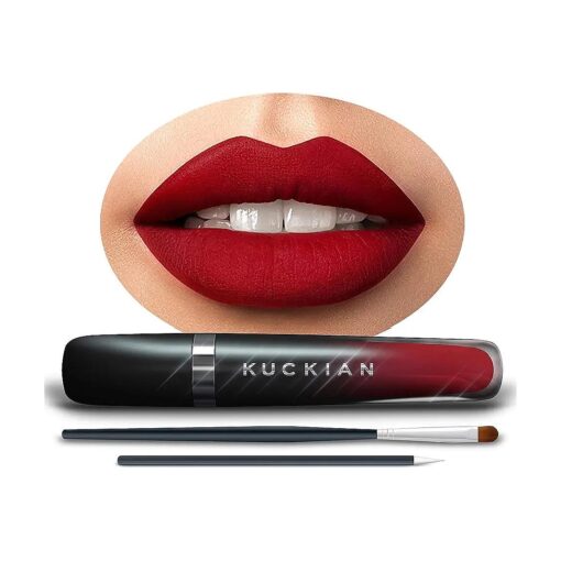 DINNER AT 8, by Kuckian - Sexy Red Lipstick - LONG LASTING - Liquid Velvet Supreme - Cruelty Free, Vegan, Liquid Matte, No Smudge