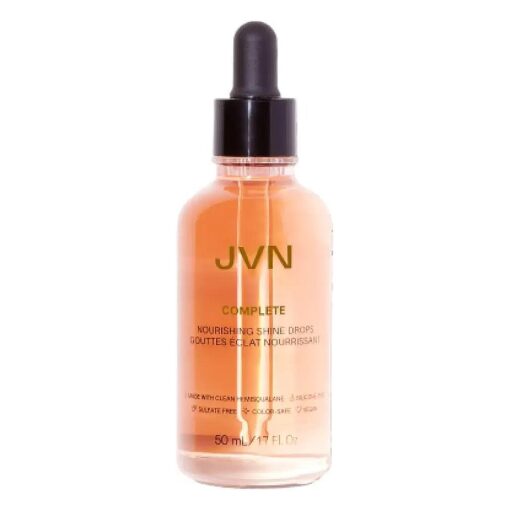 JVN Complete Nourishing Shine Drops, Hair Oil for Hydration and Long-Term Hair Health, Styling Oil for All Hair Types, Sulfate-Free, 1.7 Fluid Ounces