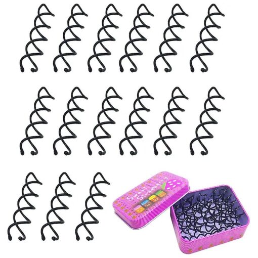 15pcs Non-Scratch Round Tips Spiral Bobby Exquisite Hair Pins Spin Pins Twist Screw Hair Pins ( Black )