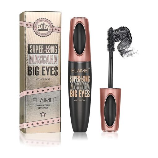 4D Silk Fiber Big Eye Lash Mascara, Mascara Black Volume And Length Intense Long Lasting, Waterproof No Clumping, Lengthening Thicking Volumizing Luxuriously Longer Mascara