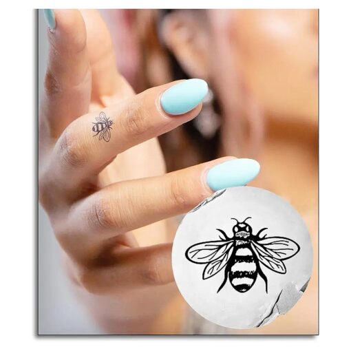 Inkbox Temporary Tattoos, Semi-Permanent Tattoo, One Premium Easy Long Lasting, Water-Resistant Temp Tattoo with For Now Ink - Lasts 1-2 Weeks, Bee Tatttoo, 1 x 1 in, Bebo