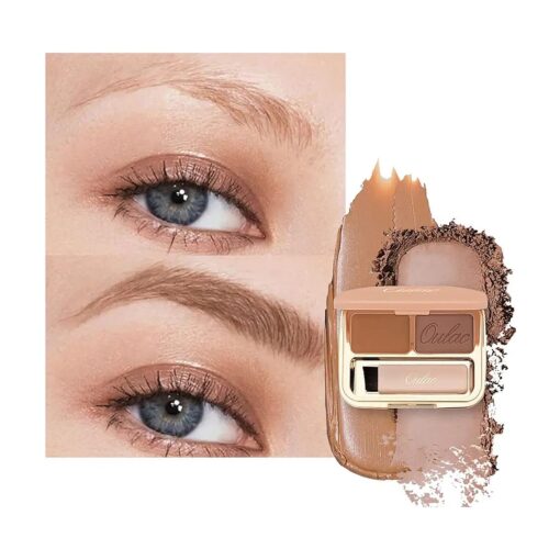 Oulac Waterproof Brown Eyebrow Powder Kit with Brow Brush 2 in1 Long Lasting Instant Eyebrow Pomade & Powder Natural Makeup for Sparse Brows 3.2 g/0.11 oz ( Ginger )