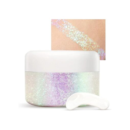 Holographic Body Glitter Gel for Body Face Hair Lip Makeup, Sparkling Glitter Long-Lasting Waterproof Liquid Sequins for Women Girls Perfect for Music Festival Halloween Concerts Art Party ( 04 )