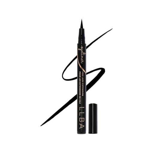 LLBA Liquid Eyeliner For Eyelash Extension, Super Slim Long-Lasting Liquid Eyeliner, Ultra-Fine Felt Tip, Waterproof, Oil-Free