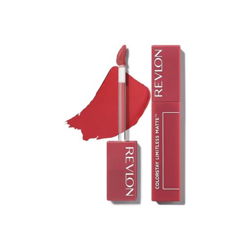 REVLON Lipstick, ColorStay Limitless Matte Liquid Lipstick, Vegan Formula, No-Budge Matte, Longwear Lipstick, Long Lasting, Lightweight/Comfortable, Waterproof, 008 Stir Me Up, 0.17 fl oz