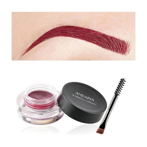 MAEPEOR 12 Colors Eyebrow Pomade Full-pigmented Long Lasting Waterproof Eyebrow Cream Gel Filling & Shaping Tinted Eyebrows Enhancers with Brush for Daily or Cosplay ( 09 Wine )