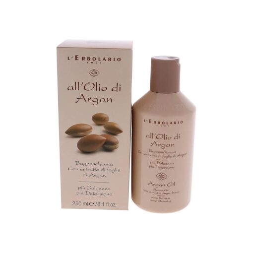 L'Erbolario Argan Oil Shower Gel - Creamy, Gentle Cleanser - Leaves Skin With Silky Softness And A Fresh Tone - Treats The Driest, Chapped Or Most Irritable Skin - Paraben Free - Long Lasting - 8.4 Oz