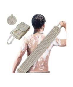 Suntee Exfoliating Back Scrubber & Exfoliating Sponge Pad Set for Shower, Extra Long Bath Shower Scrubber for Men and Women, Luffa Scrubber to Deep Clean Relax Your Body ( 40.5" Length 5.5" Width )