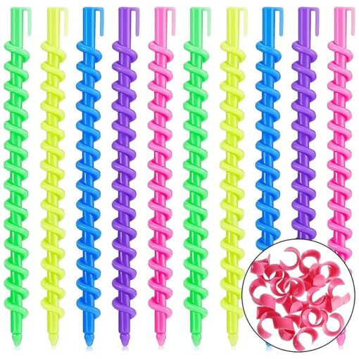 100 Pieces Spiral Hair Perm Rod Plastic Long Barber Hairdressing Styling Curling Perm Rod Rollers Salon Tools for Women Girls