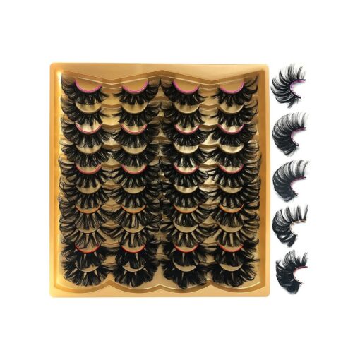 25MM Mink Lashes 25 mm False Eyelashes Long 20 Pairs Pack Dramatic 5D Full Volume Fake Eyelashes 5 Styles Wispy Curly Mink Eyelashes Wholesale, by TIMELABS