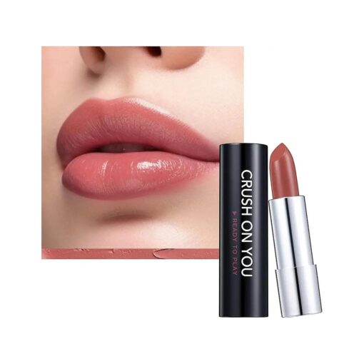 READY TO SHIINE Matte Lipstick for Women, Creamy Satin Finish, Burnt Sienna with a Rosy Orange Twist and Brownish Color, Vegan, Smooth Sheer Moisturizing, CRUSH ON YOU 302 Close to You