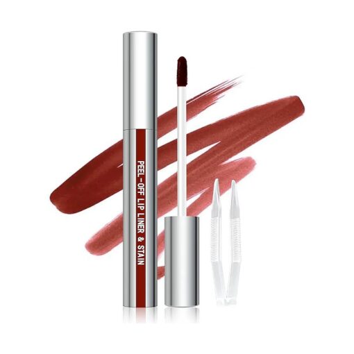 Cilrofelr Peel Off Lip Liner Stain, Long Wear Tattoo Lip Liner with Tweezer, Peel Off Lip Stain with Matte Finish, Long Lasting, Waterproof, Transfer-proof, Highly Pigmented Color ( Cocoa )