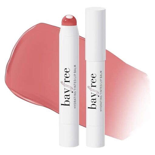 Tinted Lip Balm Plumper, Glossy, Pump Lips, Lightweight, Moisturize & Tint with Jojoba Seed Oil, Vegan Lip Balm Lip Care Gift, Pink Rose