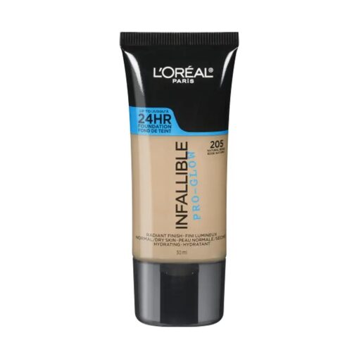 L'Oreal Paris Makeup Infallible Up to 24HR Pro-Glow Foundation, Natural Buff, 1 fl oz .