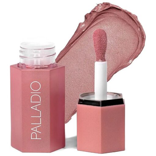 Palladio Liquid Blush for Cheeks & Lips 2-in-1 Makeup Face Blush, Weightless Cream Formula, Smudge Proof Long-Wearing Pigmented Blush, Natural Look Makeup Face Blushes, Shimmer Finish, Dainty