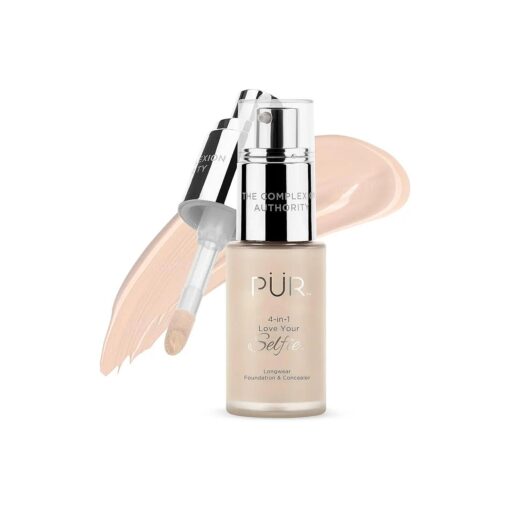 PUR Beauty 4-in-1 Love Your Selfie Longwear Foundation & Concealer Full Coverage Liquid Foundation, Hydrating Formula, Cruelty Free