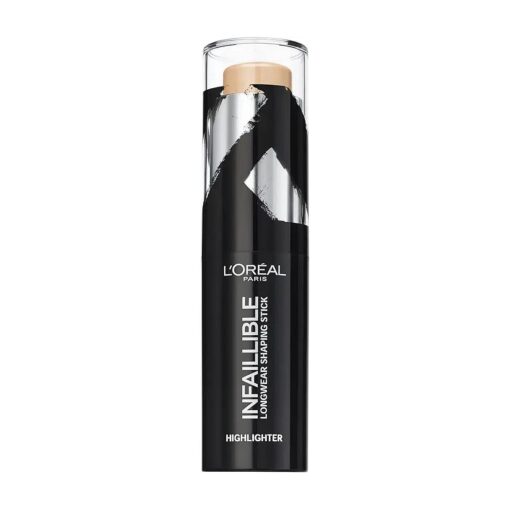 L'Oreal Paris Makeup Infallible Longwear Highlighter Shaping Stick, Up to 24hr Wear, Buildable Cream Highlighter Stick, 41 Gold is Cold, 0.3 oz .