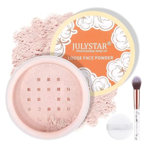 Pink Setting Loose Face Powder, Oil Control Minimize Pore, Loose Baking Face Setting Powder Makeup, Soft Focus Make Up Setting Powder, Matte Flawless Finish,8g ( 02 Pink Complexion )