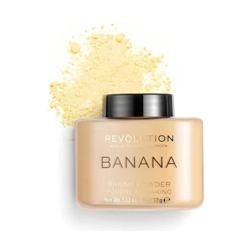 Revolution Beauty, Loose Baking Powder, Makeup Setting Powder, Long Lasting Coverage, Mattifies & Reduces Shine, Banana, 1.13 Oz