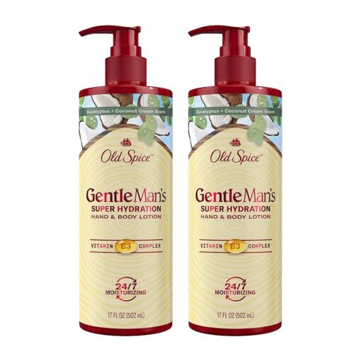 Old Spice Gentleman 's Blend Super Hydration Hand & Body Lotion, Eucalyptus & Coconut Cream, 17.0 FL OZ ( Pack of 2 )