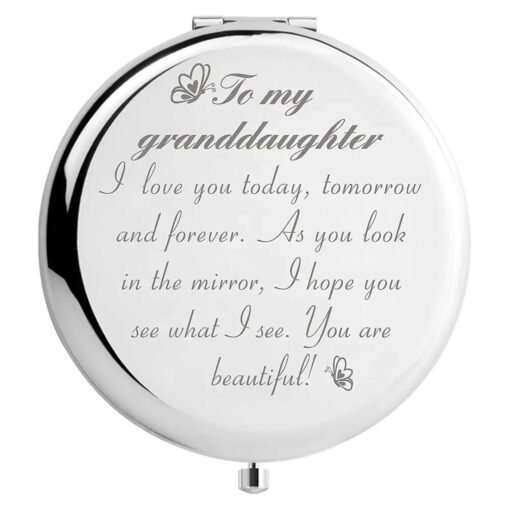 Granddaughter Gifts for Birthday Graduation Christmas Travel Mirror ( Beautiful Granddaughter )