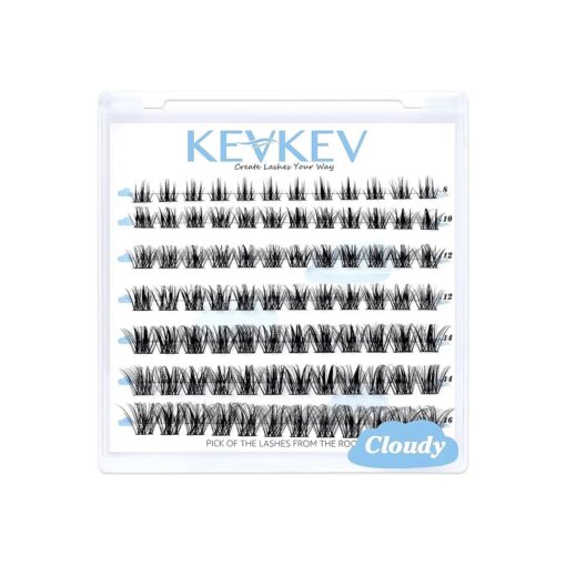 Lash Clusters 84 Pcs Cluster Lashes Eyelash Clusters DIY Cluster Eyelash Extensions Individual Lashes Thin Band & Soft ( Cloudy, C-8-16mix )