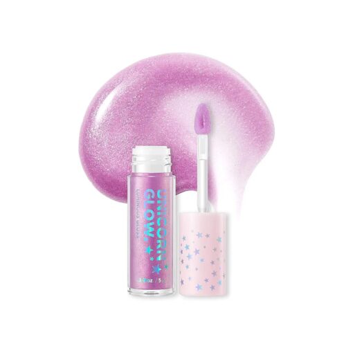 UNICORN GLOW Luminous Lip Gloss, [ # 5 Unicorn ] - Moisturizing Lip Gloss with Shimmery Glitter Finish - Lightweight, Sheer, and Hydrating