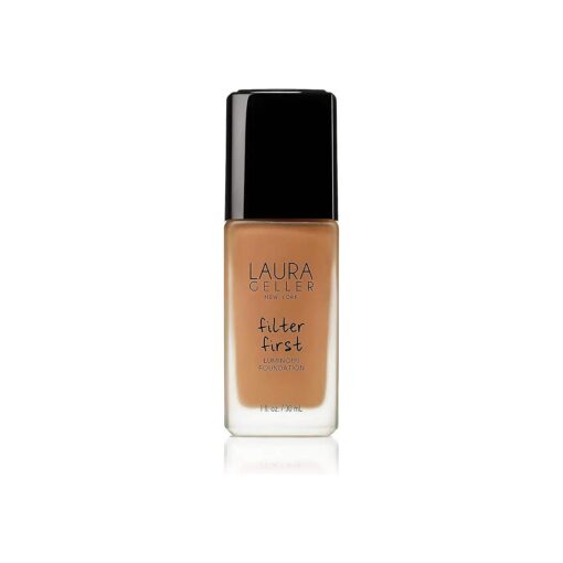 LAURA GELLER NEW YORK Filter First Luminous Liquid Makeup Foundation, Lightweight, Medium to Full Coverage, Non-Settling Formula, Cognac, 1 Fl Oz