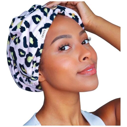 Luxe Micro-Cotton Hair Towel Wrap for Women - Super Absorbent Quick Drying Towel for Curly, Long and Natural Hair - Lucie