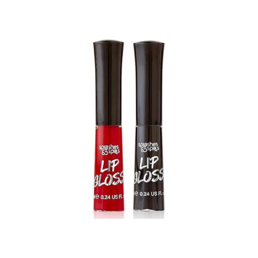 Luxurious Black and Red Lip Gloss - Vibrant Color with Full Coverage and Shiny Finish, Moisturizing Formula Nourishes Lips - by Splashes & Spills