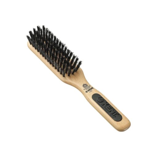 KENT PF06 Natural Wood Boar Bristle Hair Brush - Straightening Brush and Styling Brush for Short to Medium Length Hair - Natural Bristle Hair Brush, Travel Hair Brush, and Smoothing Brush