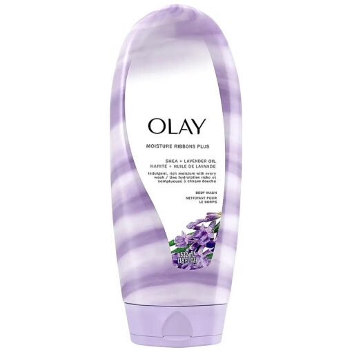 Olay Moisture Ribbons Plus Shea + Lavender Oil Body Wash, 18 oz