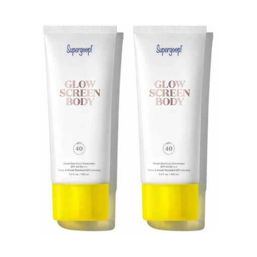 Glowscreen Body SPF 40 PA+++, 3.4 fl oz - Pack of 2 - Body Lotion + Broad Spectrum Sunscreen with Subtle Shimmer - Adds Instant Glow & Hydration - Contains White Stargrass & Coconut Alkanes