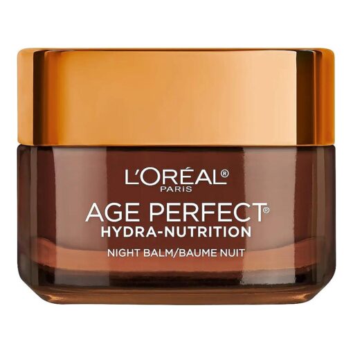 L'Oreal Paris Skincare Age Perfect Hydra Nutrition Ultra Nourishing Honey Night Balm, Face Moisturizer to Comfort, Improve Resilience on Dry Skin, Manuka Honey and Nurturing Oils, 1.7 oz .