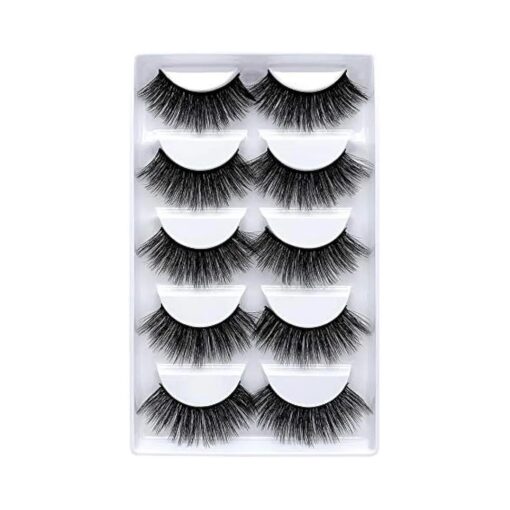 3D Mink False Eyelashes Luxurious Cross Thick Long Fake Eye Lashes Eye Makeup-5 Pairs ( 5pair 802 )