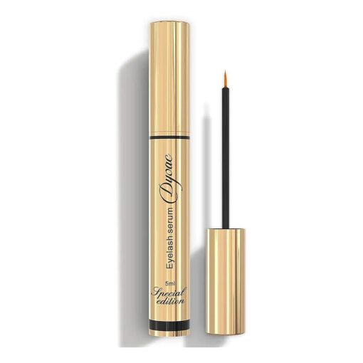 Premium Eyelash Growth Serum - 5ml Fuller & Longer Looking Eyelashes Lash Enhancing Serum for Natural Lashes or Lash Extensions & Brows, Vegan & Cruelty-Free gold