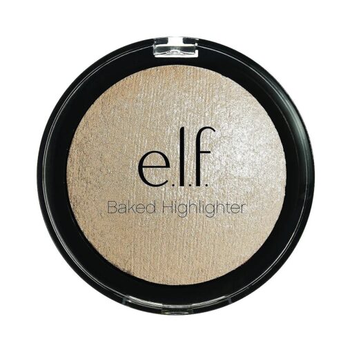 e.l.f., Baked Highlighter, Sheer, Shimmering, Hydrating, Blendable, Glides On, Creates a Radiant Glow, Nourishes, Moonlight Pearls, Infused with Vitamin E, Jojoba and Grape Oils, 0.16 Oz