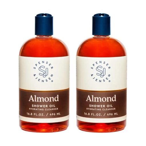 Hydrating Almond Shower Oil - Body Wash for All Skin Types - Almond Oil Shower Gel for Women and Men - Rich in Vitamin E Oil - Sulfate Free - 16.8 Oz ( Pack of 2 )