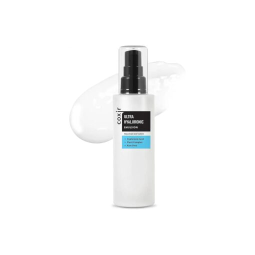 COXIR ULTRA HYALURONIC EMULSION l Lightweight Korean Daily Face Moisturizer for Dry, Dehydrated Skin l Long-Lasting Hydration with Hyaluronic Acid, Collagen & Plant Complex 19 [ 100ml/3.38 fl.oz ]