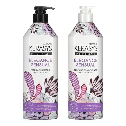 Kerasys Elegance & Sensual Perfumed Shampoo 600ml + Rinse 600ml Set