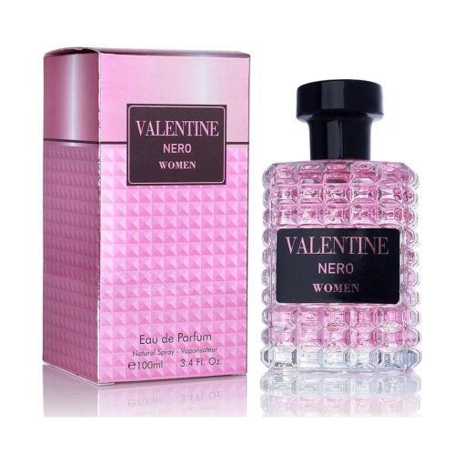 Valentine Nero for Women Eau De Parfum - Amber Floral Jasmine, Bourbon Vanilla & Woods - Oriental-Floral Fragrance with a Modern Twist - Elegant 100ml Bottle Fragrance Packed in a Paper Box