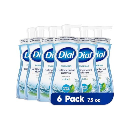 Dial Antibacterial Foaming Hand Wash, Spring Water, 7.5 fl oz ( Pack of 6 )