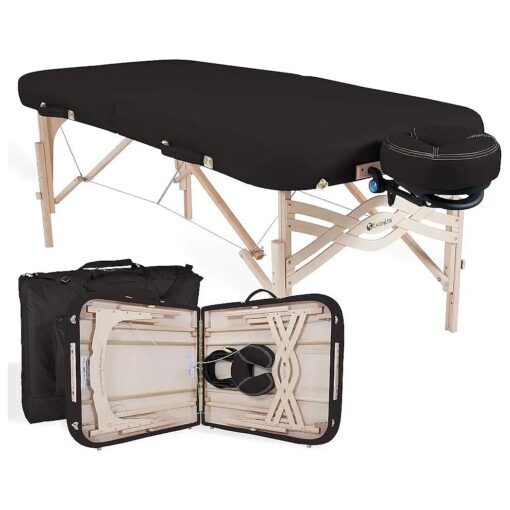 EARTHLITE Premium Portable Massage Table Package SPIRIT - Spa-Level Comfort, Deluxe Cushioning incl, Flex-Rest Face Cradle & Strata Face Pillow, Carry Case ( 30/32" x 73" ) - Made in USA