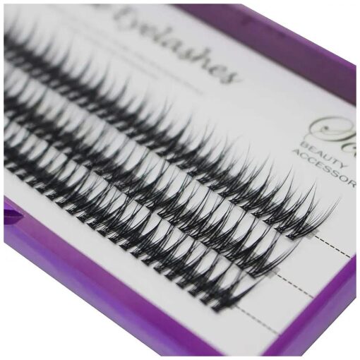 BODERMINCER 8mm,10mm,12mm,14mm,16mm Fish Tail False Lashes 120pcs Handmade Luxury Mink Premade Lash 5D Volume Fans Individual Eyelash Extensions ( 14mm )