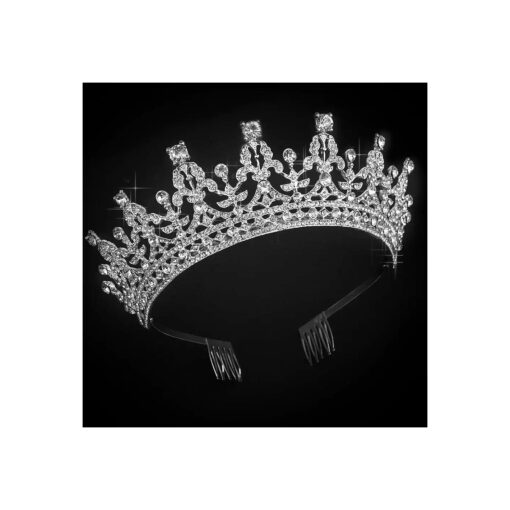 COCIDE Queen Tiaras and Crown with Comb for Women Silver Crystal Headband Rhinestones Princess Hairpiece for Girls Wedding Hair Accessories for Bridesmaids Bridal Prom Halloween Costume Cosplay Gifts