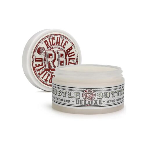 Hustle Butter Tattoo Aftercare 5oz Tattoo Balm, Heals + Protects New Tattoos and Rejuvenates Older Tattoos - 100 % Vegan Cream No-Petroleum