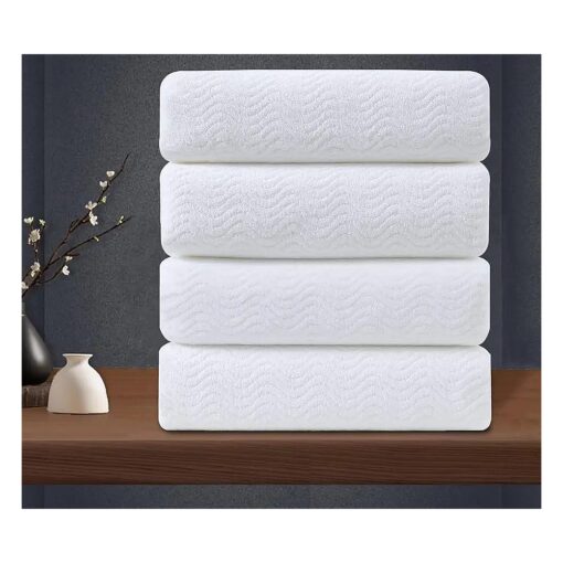 4 Pack Washcloths Set 13" x13", White Towel Set for Bathroom, Highly Absorbent & Quick Dry Washcloths for Daily Use, Soft Microfiber Multipurpose Washcloths Premium Towel Set for Hotel, Spa, Shower, Gym