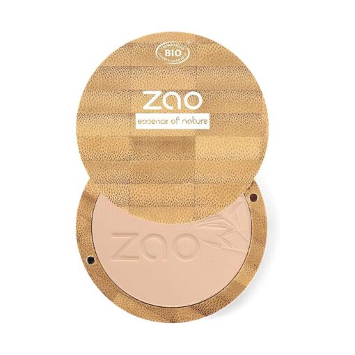 Zao Makeup Compact Pressed Powder Foundation Blendable Face Makeup Long Lasting Portable Full Coverage with Macadamia Oil & Cocoa Butter Lightweight Airbrushing for Pores & Imperfections 9g ( 302 )