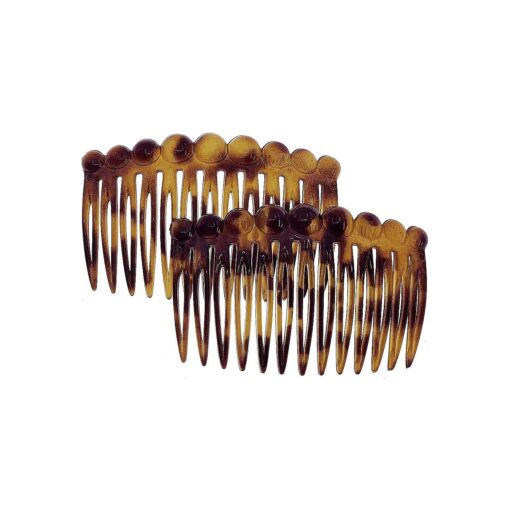 Camila Paris CP2871/2 French Hair Side Comb Small Rounded, Tokio French Twist Hair Combs Decorative, Strong Hold Hair Clips for Women Bun Chignon Up-Do Styling Girls Hair Accessories, Made in France